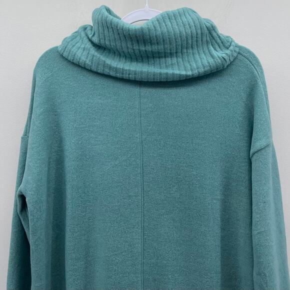 Lulu's Autumn Daze Mint Blue Cowl Neck Long Sleeve Sweater Dress - Picture 4 of 7